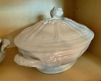 $30 Vintage tall white covered casserole dish.  13" W, 8.5" D, 7" H. 
