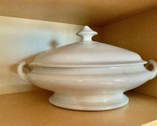 $20 Vintage white covered casserole dish.  11.5" W, 7.5" D, 6.5" H. 