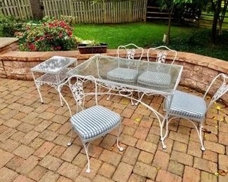 $275 Glass top table and 4 chairs.  $60 Side table sold separately.