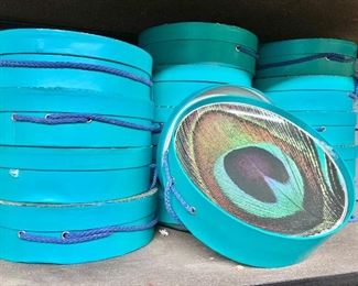 $30 each - 20 boxes of peacock plates; 4 per box
Porcelain plates