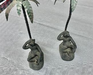$40 One pair of monkey candle holders
