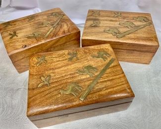 $25 each - Brass inlay boxes