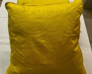 $50 for pair of yellow raw silk, down filled pillows. 18" x 18"