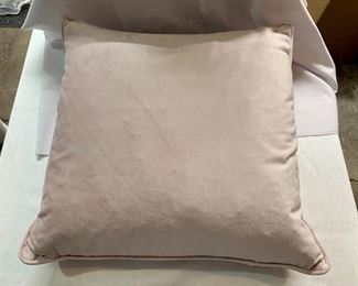 $10 Velvetine pale rose colored, poly filled pillow.  20"H x 20"W