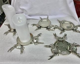 $20 each - Vagabond House crab themed pillar candle holders.  QTY 4 LEFT!