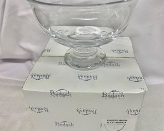 $30 each -Badash Crystal Footed Bowl in box.  QTY 4 left!  7.5" diameter.  Approx 6" high.