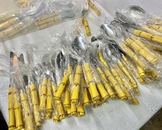 $2 each - Bamboo cutlery - soup and tea spoons - KNIVES SOLD OUT! 30 teaspoons available and 40 soup spoons available