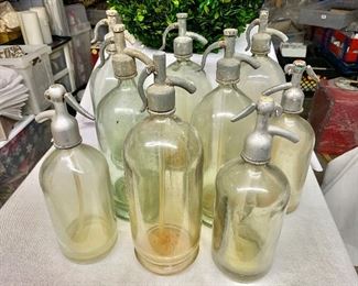 $15 each! Clear vintage seltzer bottles - 9 available