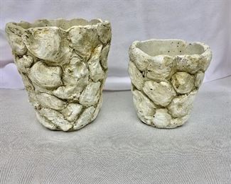 $10 each 8 Large oyster cache pot (Approx 4"H); $5 each 7 smaller oyster cache pot (Approx 3" H)