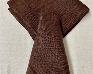 $5 each - 89 available!  Brown linen, starched napkins