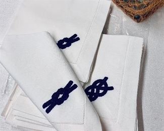 $24 per set - 1 set left -  Susan Steele embroidered white linen napkins - new in bag!