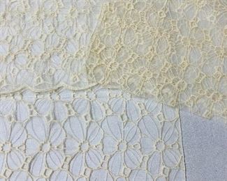 $5 each - 42 available! Beige lace chair backs, 15" wide