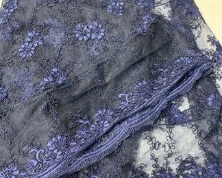 $40 each - 6 available! Navy blue lace table topper; 60" round