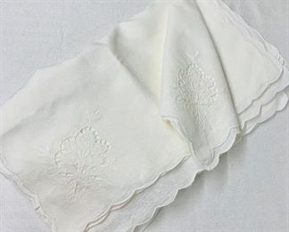 $4 each - 17 available! White cut lace embroidered napkins