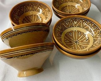 $64 for set - 4.5 diameter x 2 in high Moroccan fingertip bowls - 8 available
