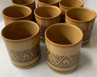 $48 for 8 Moroccan signed drink/juice cups 3” high 2.5” diam