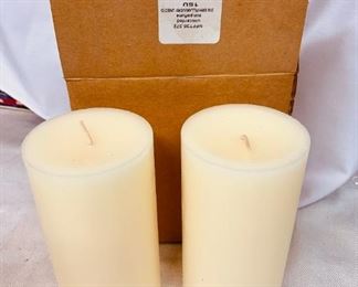 $10 - Box of 2 3x6 unscented wax pillar candles - 5 available
