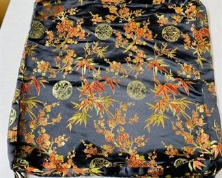 10 for $60 - Black chinoiserie embroidered chair seat covers -17 x 17 -Zipper opening Ties -Qty 36