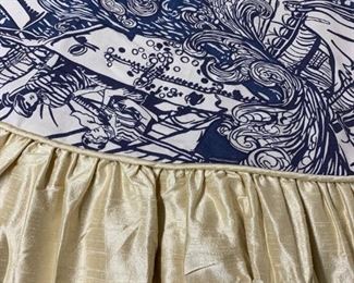 $160 Silk and cotton canvas tablecloth - 98” round - qty 1 - For 68” round table top - 30” drop