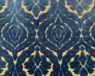 $60 each - (2) blue and tan cut velvet upholstered cubes