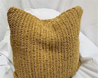 Restoration Hardware Jute Pillows Approx 26 x 26 (euro sham) - $90 each; Feather & Down insert; zipper closure; 3 available