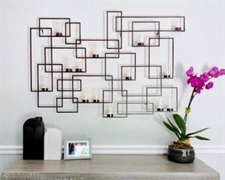 $125 each; Crate & Barrel Circuit Metal Sconces; approx 48” x 33”: 2 pcs per unit: 3 available