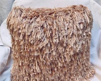 $40; Shake!shake!shake! Pillow; champagene pink; zipper closure; polyfill; 425 South LA; approx 16” x 16”
