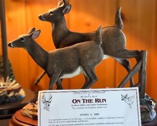 Danbury Mint deer sculptures 