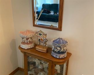 Polaski Furniture Solid Oak Curio Console w/Mirror