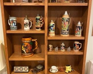 Germany Beer Steins & Book Shelf