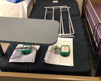 #2) $150 - Motorized Hospital Bed.  With Low air style mattress.          #3)SOLD $50 - Adjustable Bed Side Table.        #4) $25 - Bed Monitor       #5) $25 - Bed Monitor       #6) SOLD $25 - Set of 2 Bed Rails.   All items in working condition.