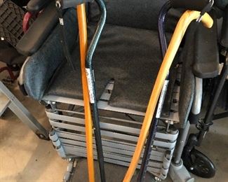 #21) $6 each - Metal Cane with rubber handle and floor grip     #22) $6 - Metal Cane with rubber handle and floor grip     #23) $6 - Wood Cane with curved handle.  #24) $6 - Wood Cane with L shaped handle.
