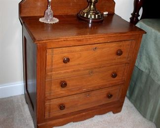 #16 - Antique Small Oak 3-Drawer Chest