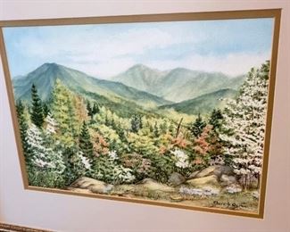 #18 - Pair of Framed Mountain Watercolor Paintings