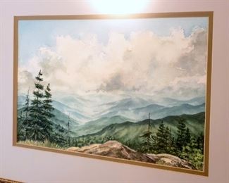 #18 - Pair of Framed Mountain Watercolor Paintings