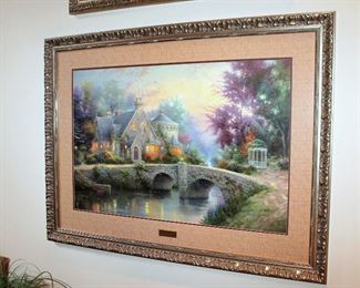 #20 - Thomas Kinkade "Lamplight Manor - Lamplight Lane VI" Signed Limited Edition Framed Print