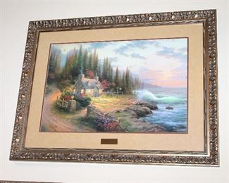 #21 - Thomas Kinkade "Pine Cove Cottage - Cottage By The Sea II" Signed Limited Edition Framed Print