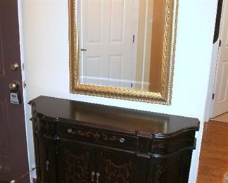 #26 - Black Console Cabinet & Gold Mirror