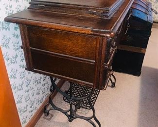 oak sewing machine cabinet