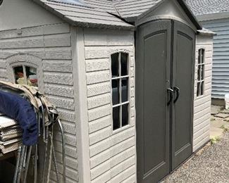 ONE YEAR OLD SHED - TWO DOORS - FRONT AND SIDE  