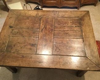 Totally unique Dutch Draw Leaf Coffee Table 50" x37" x 23" high with pull out end leaf extensions 22" each.  See following photos.