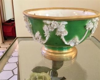 Mottahedeh design green bowl