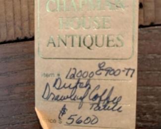 Dutch Drawer Leaf Coffee Table Original invoice