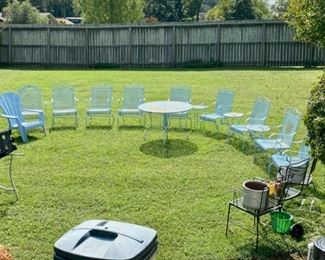 Light Blue Wrought Iron Patio Furniture