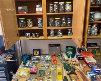 Containers of Screws, Bolts, etc