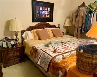 King Sized Bedroom Suite with Pillow-Top Mattress & Boxsprings, Handmade King Quilt