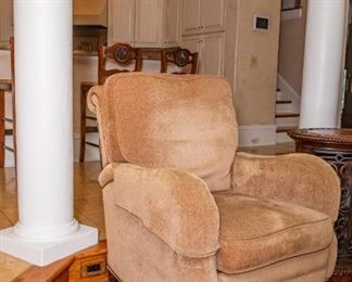 Lot #11 — Chair is One (1) of Two (2) — Pair of Matching "In Motion" by Motioncraft Fabric Recliners