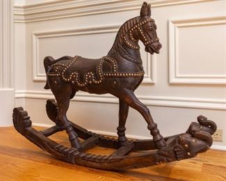 Lot #31 — Wooden Rocking Horse — 31" Tall x 48" Long