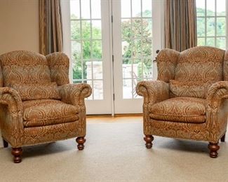 Lot #70 — Pair Wing Back Chairs