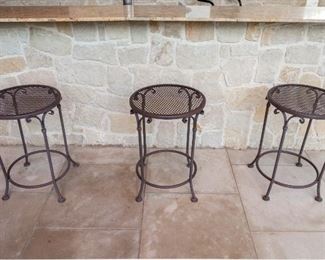 Same as Lot #499 — Three (3) Bar Stools Iron — 17” Diameter x 25” Tall